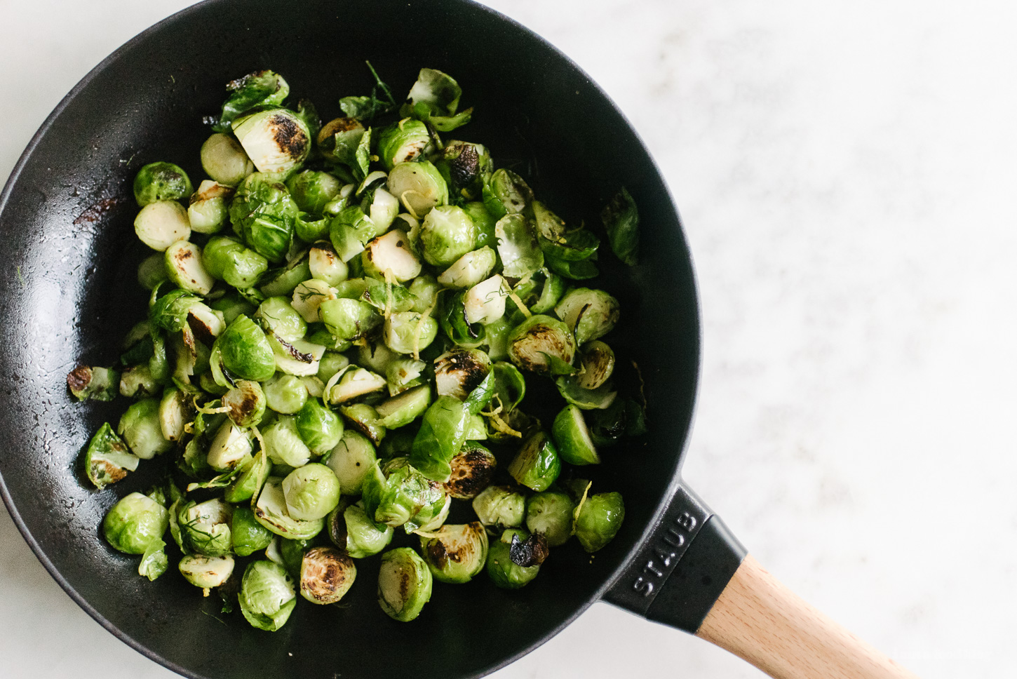 Lemon & Dill Pan Roasted Brussel Sprouts