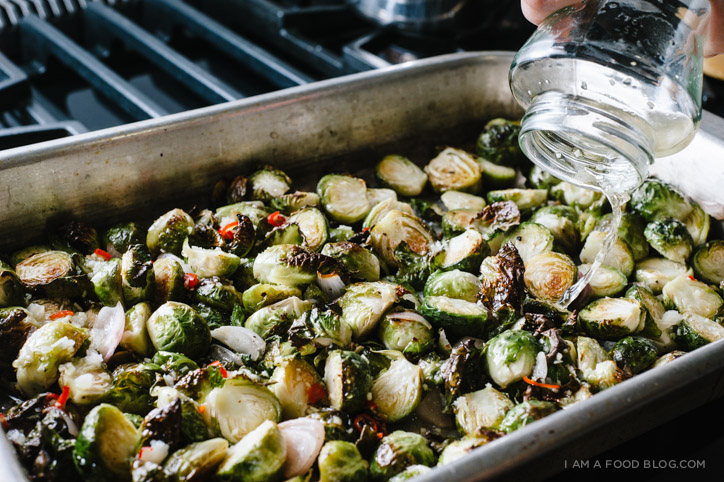 oven roasted brussel sprouts with fish sauce recipe - www.iamafoodblog.com