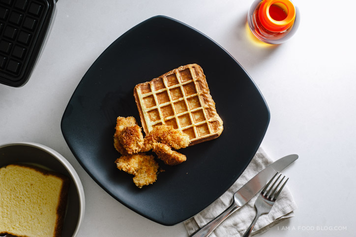 fried chicken and waffled french toast recipe - www.iamafoodblog.com