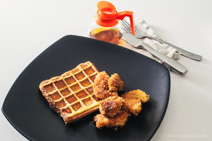 fried chicken and waffled french toast recipe - www.iamafoodblog.com