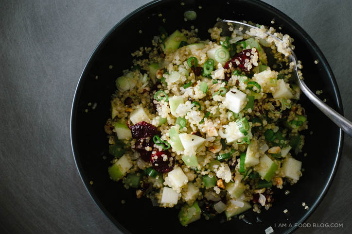 Quinoa Salad with Hazelnut, Apple and Dried Cranberries