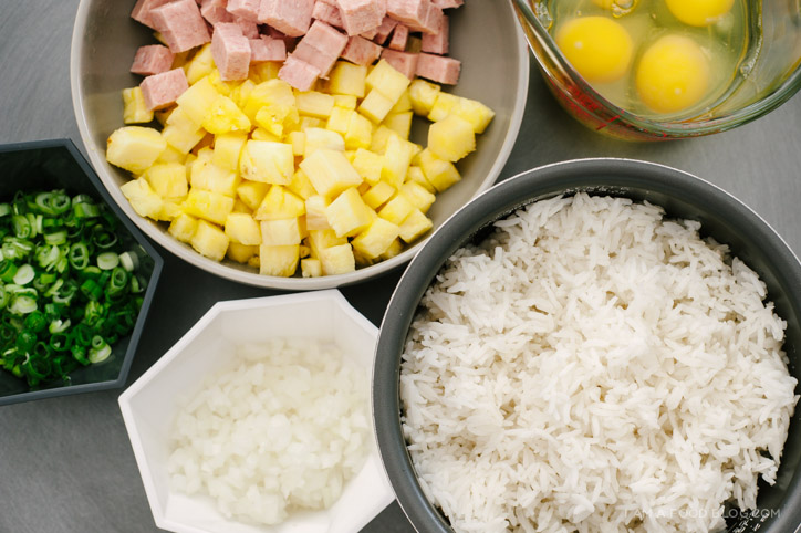 spam and pineapple fried rice - www.iamafoodblog.com