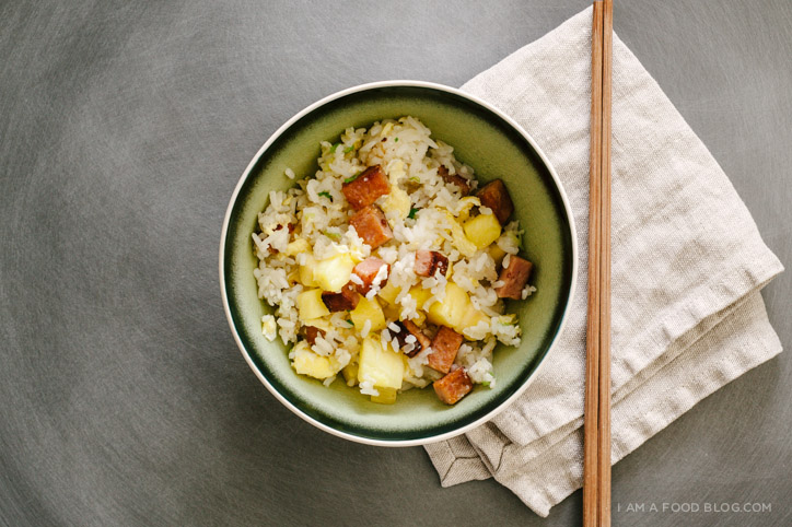 spam and pineapple fried rice - www.iamafoodblog.com
