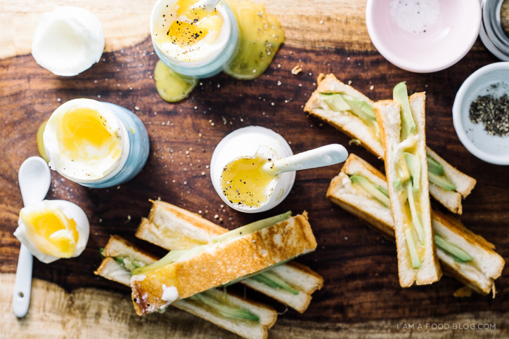 eggs and avocado grilled cheese soldiers recipe - www.iamafoodblog.com