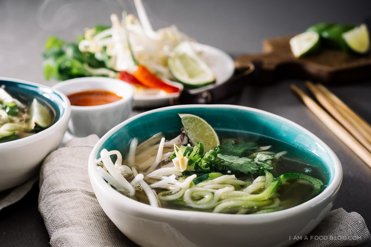 chicken pho with zucchini noodles recipe - www.iamafoodblog.com
