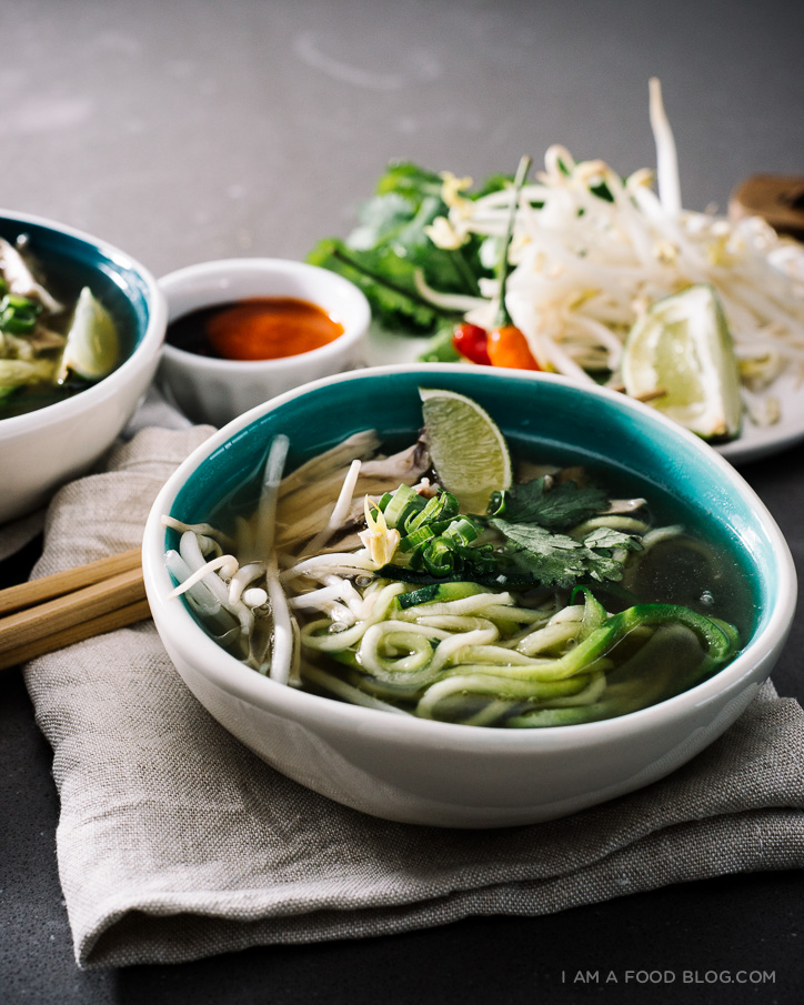 chicken pho with zucchini noodles recipe - www.iamafoodblog.com