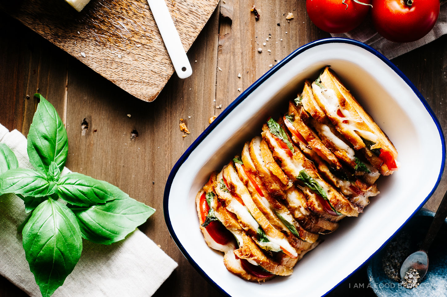 caprese grilled cheese recipe - www.iamafoodblog.com