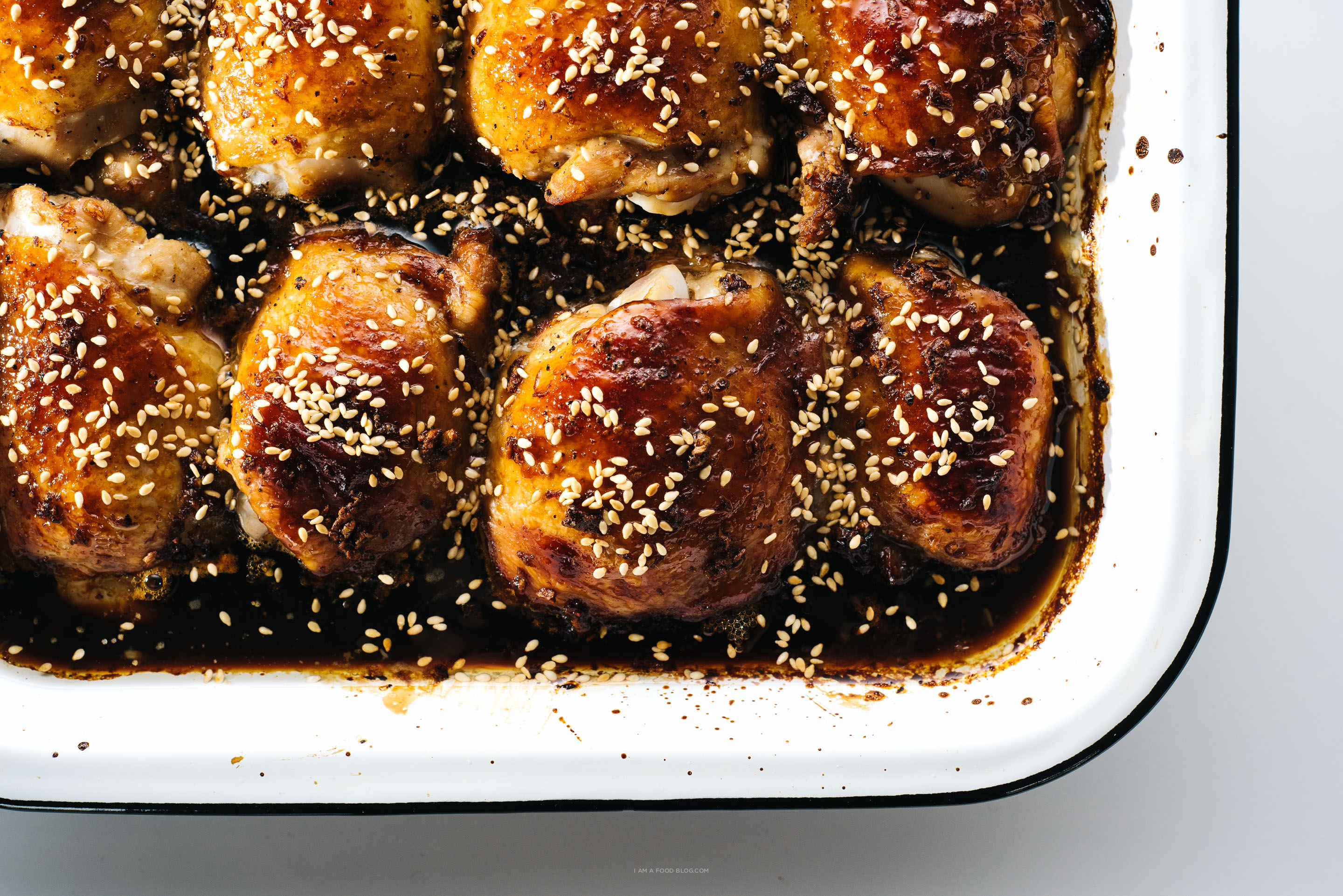 Easy Oven-Baked Sesame Chicken Thighs | www.iamafoodblog.com