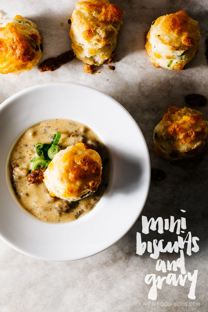 mini biscuits and gravy - www.iamafoodblog.com