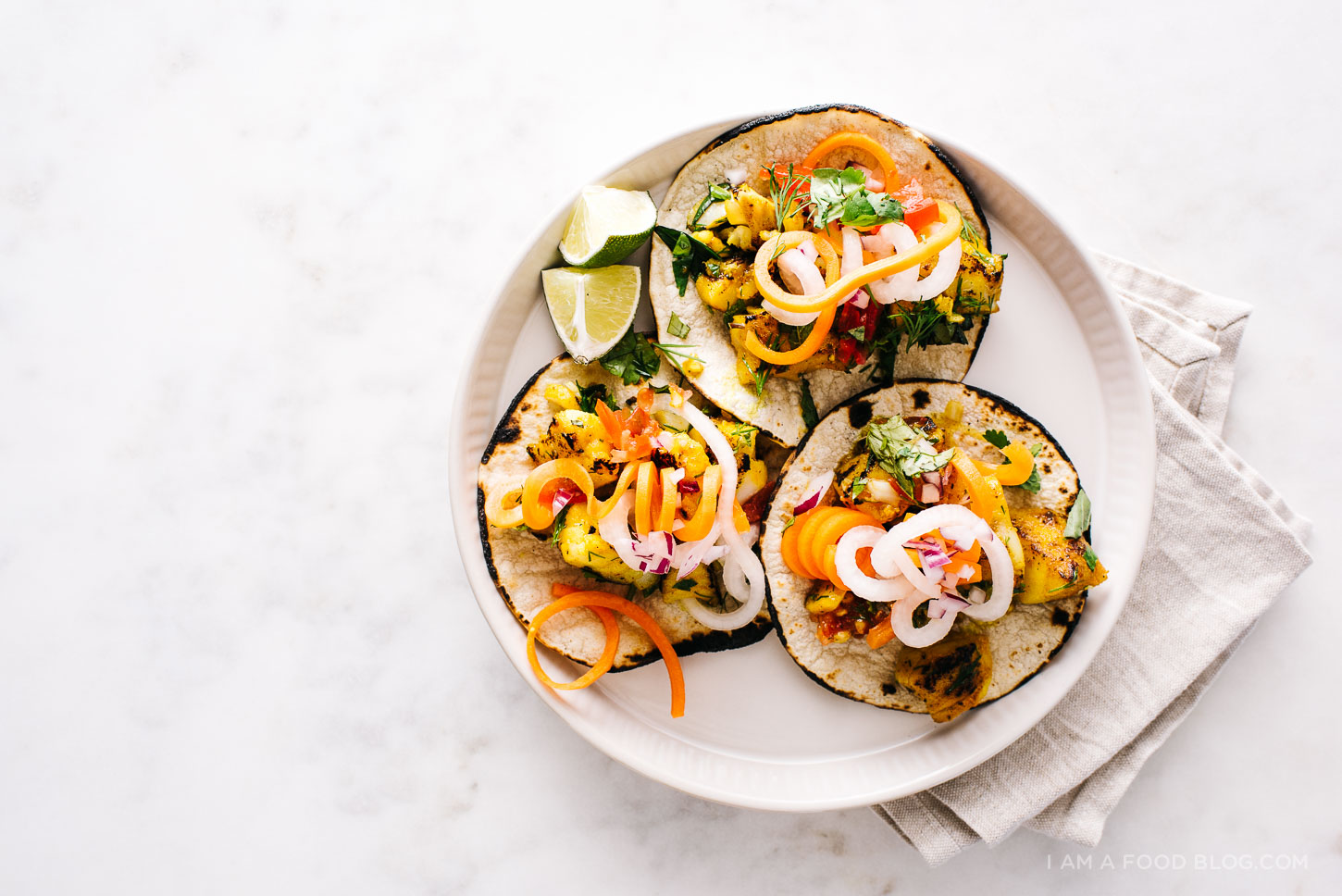 Fish tacos with daikon carrot slaw