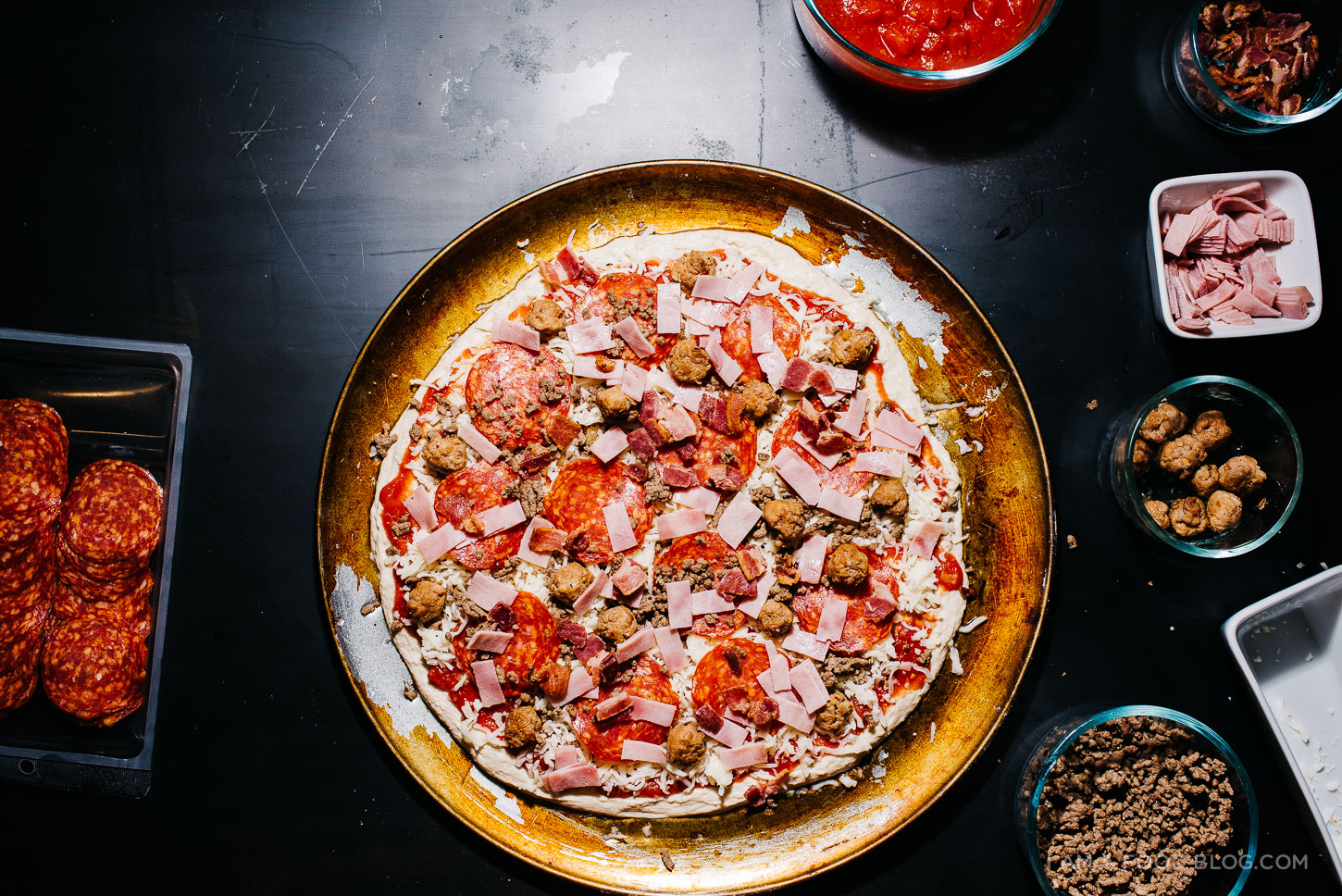 the ultimate meat lovers pizza - www.iamafoodblog.com