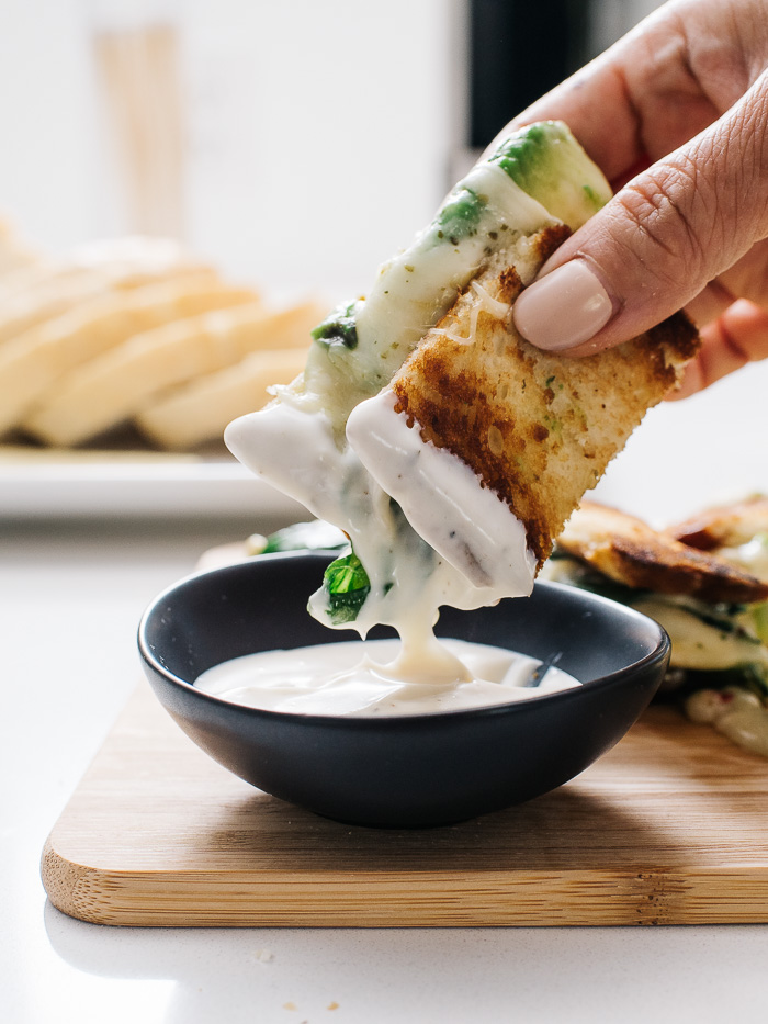 green grilled cheese dippers with ranch - www.iamafoodblog.com