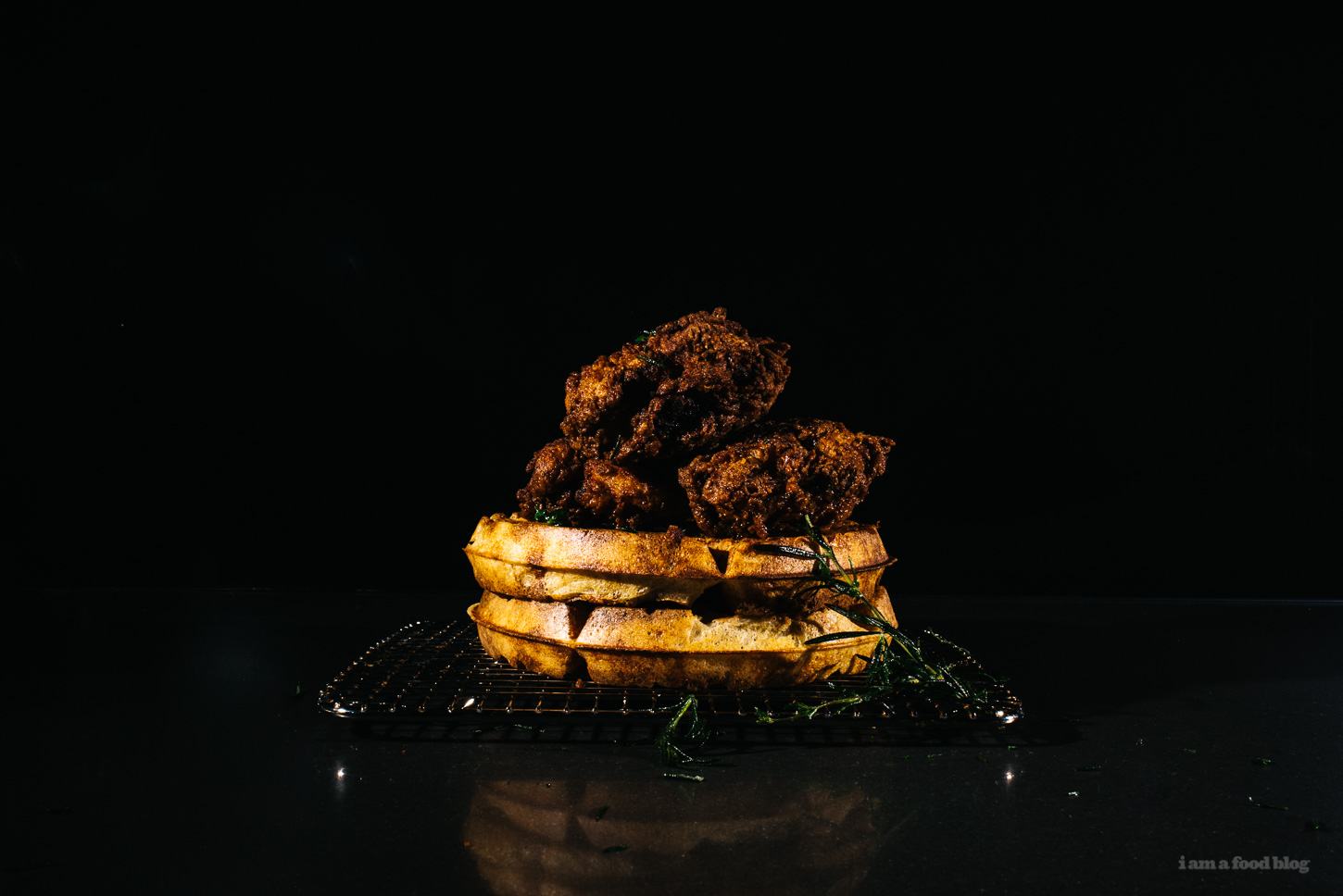 Buttermilk Fried Chicken and Yeasted Rye Waffles recipe - www.iamafoodblog.com