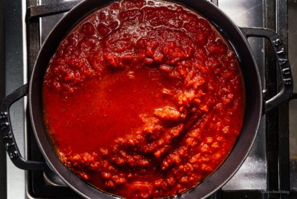 tomato sauce for braised meatballs | www.iamafoodblog.com