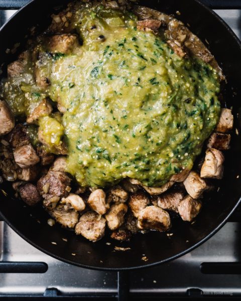 Slow Cooker Green Chili Hatch Chile Verde Recipe | www.iamafoodblog.com