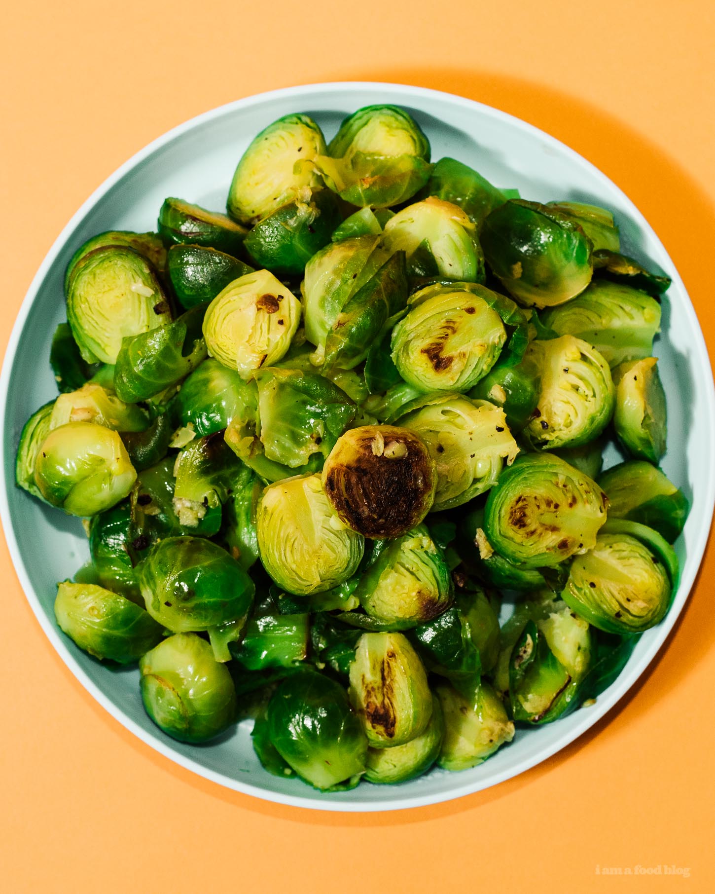 Super Tender Instant Pot Garlic Butter Brussels Sprouts Recipe | www.iamafoodblog.com