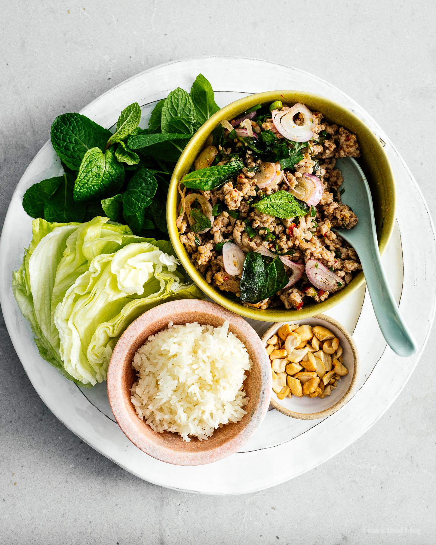 Larb Moo Pork Larb Recipe - Thai Pork Salad | www.iamafoodblog.com