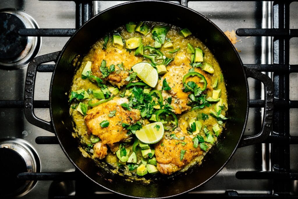 hatch chile chicken thighs | www.iamafoodblog.com