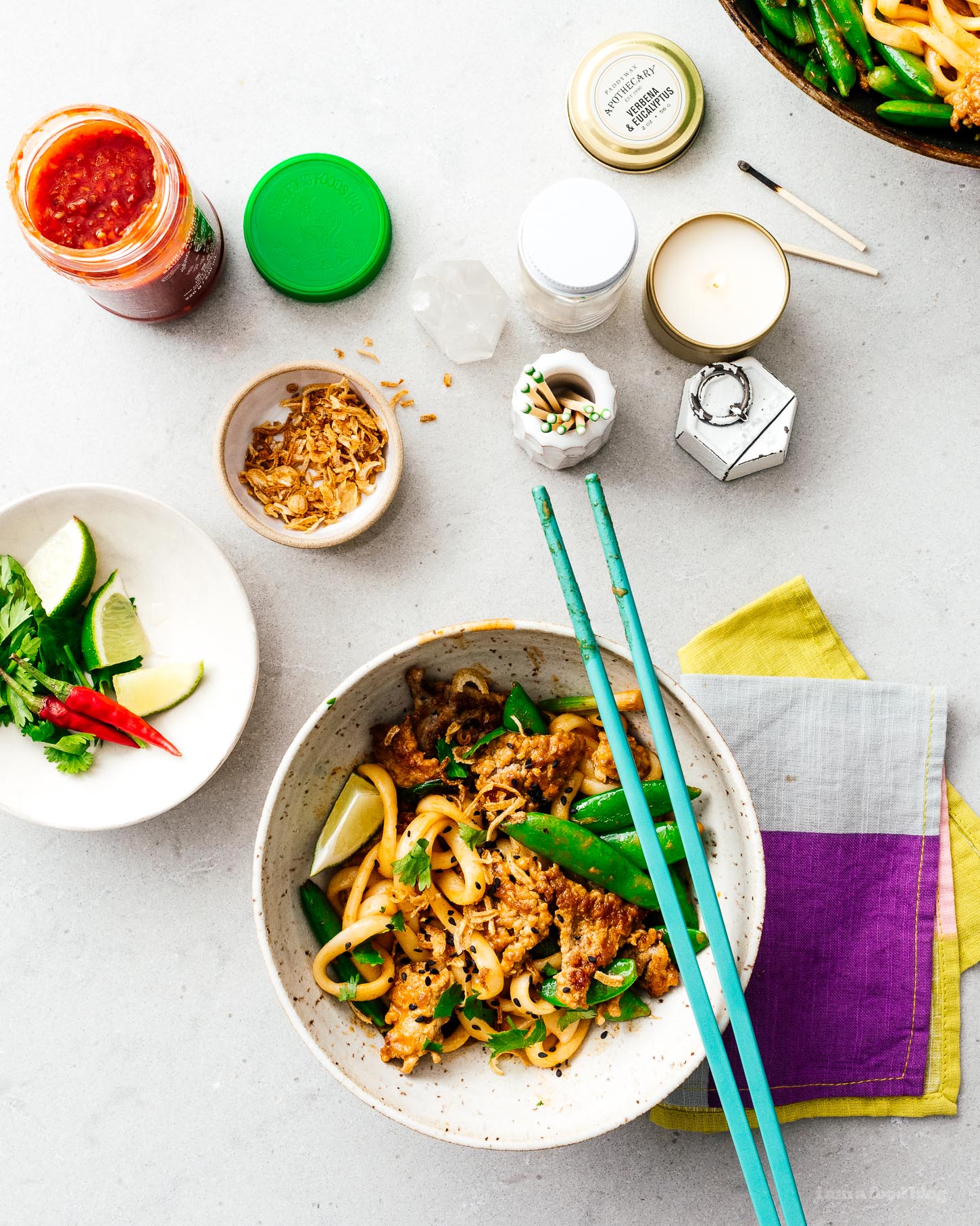 If you’re looking for a quick and easy stir fry that’s full of flavor, look no further! You’re just 15 minutes away from a creamy coconut curry and crispy pork udon stir fry. Minimal chopping, one pan, spicy noodle-y goodness. #stirfry #recipes #dinner #thaifood #thaicurry #weeknight