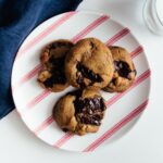 Soft and chewy brown butter macadamia nut dark chocolate chip cookie recipe | www.iamafoodblog.com