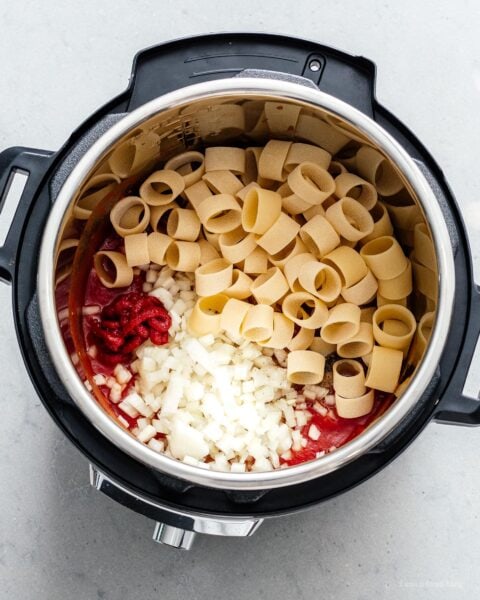 instant pot pasta and meatballs | www.iamafoodblog.com