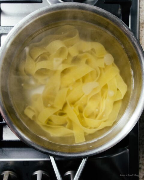 Garlic Parmesan Pasta with Sausage | www.iamafoodblog.com