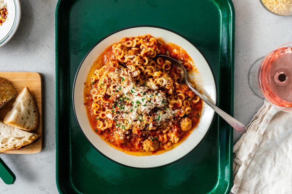 Homemade SpaghettiOs with Mini Meatballs Recipe | www.iamafoodblog.com