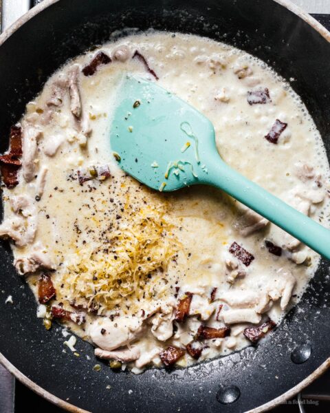 The Creamiest Creamy Chicken and Bacon Pasta Recipe | www.iamafoodblog.com