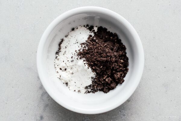 mixing flour for oreo mug cake | www.iamafoodblog.com