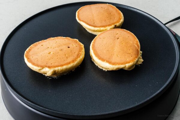 flipped keto souffle pancakes | www.iamafoodblog.com
