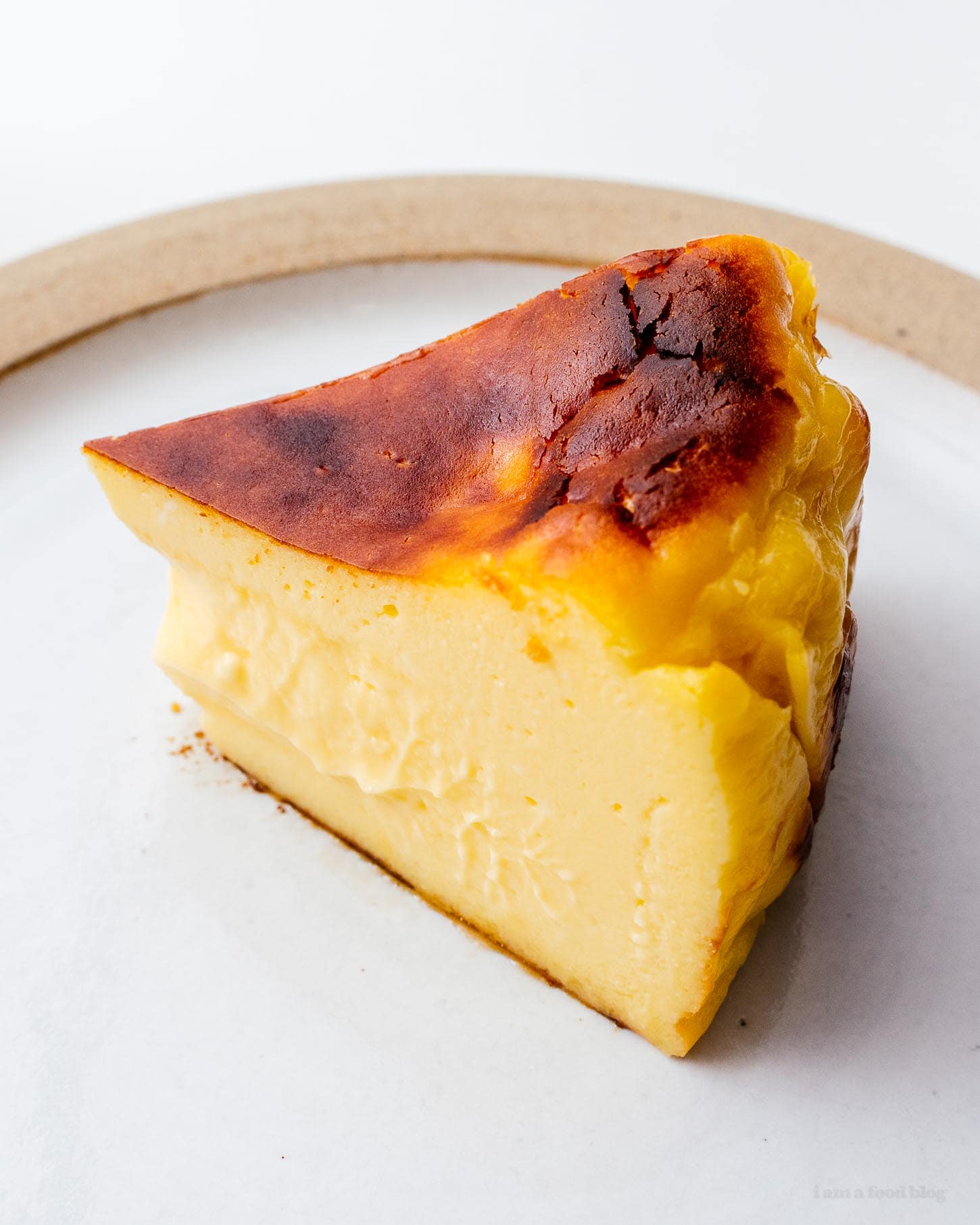 slice of basque cheesecake | www.iamafoodblog.com